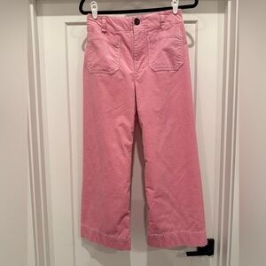 Maeve Anthropologie Pink Ankle Corduroy, front pocket pants